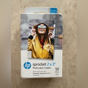 HP sprocket 2x3 photo paper 50 sheets NEVER OPENED